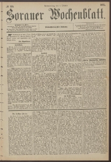Sorauer Wochenblatt, No. 119. (8. October 1885)
