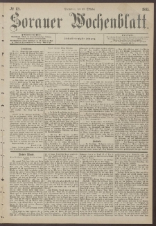 Sorauer Wochenblatt, No. 121. (13. October 1885)