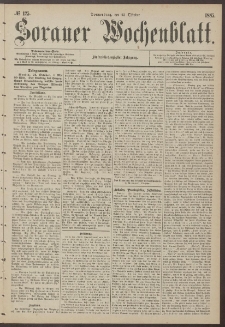 Sorauer Wochenblatt, No. 125. (22. October 1885)