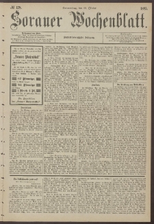 Sorauer Wochenblatt, No. 128. (29. October 1885)
