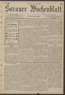 Sorauer Wochenblatt, No. 130. (3. November 1885)