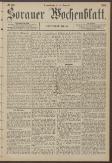 Sorauer Wochenblatt, No. 135. (14. November 1885)