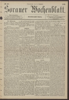 Sorauer Wochenblatt, No. 138. (21. November 1885)