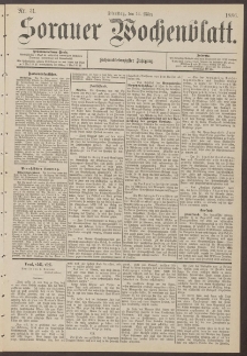 Sorauer Wochenblatt, Nr. 31. (16. März 1886)