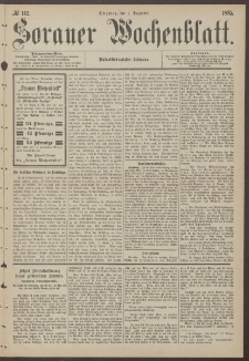 Sorauer Wochenblatt, No. 142. (1. December 1885)