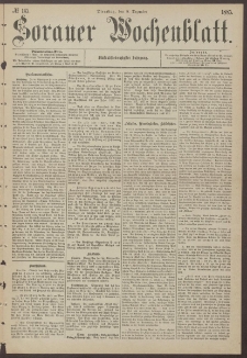 Sorauer Wochenblatt, No. 145. (8. December 1885)