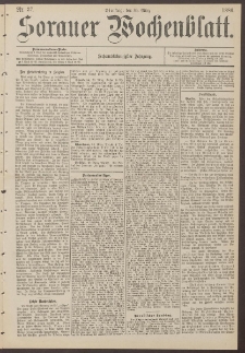 Sorauer Wochenblatt, Nr. 37. (30. März 1886))