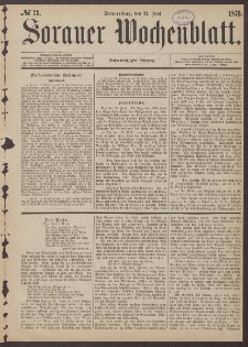 Sorauer Wochenblatt, No. 73. (22. Juni 1876)