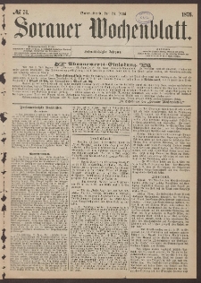 Sorauer Wochenblatt, No. 74. (24. Juni 1876)