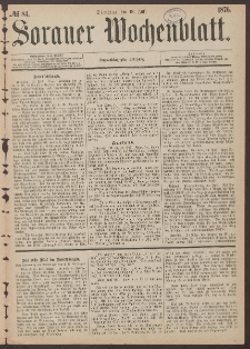 Sorauer Wochenblatt, No. 85. (20. Juli 1876)