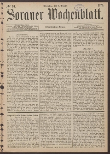 Sorauer Wochenblatt, No. 93. (8. August 1876)