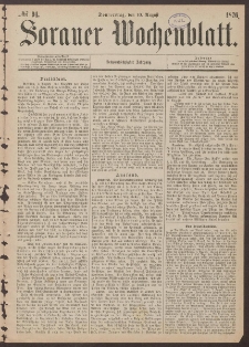 Sorauer Wochenblatt, No. 94. (10. August 1876)