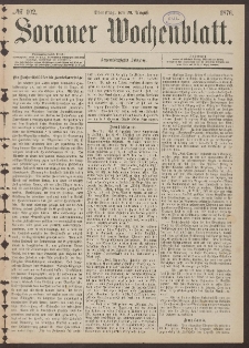 Sorauer Wochenblatt, No. 102. (29. August 1876)