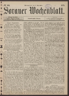 Sorauer Wochenblatt, No. 104. (2. September 1876)