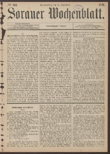 Sorauer Wochenblatt, No. 109. (14. September 1876)