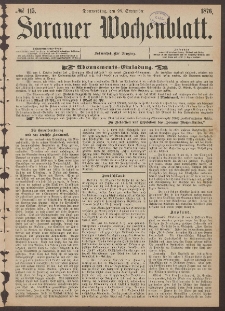 Sorauer Wochenblatt, No. 115. (28. September 1876)