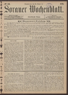 Sorauer Wochenblatt, No. 116. (30. September 1876)