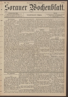 Sorauer Wochenblatt, Nr. 102. (2. September 1886)