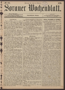 Sorauer Wochenblatt, No. 122. (14. Oktober 1876)