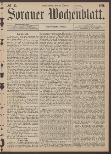 Sorauer Wochenblatt, No. 125. (21. Oktober 1876)
