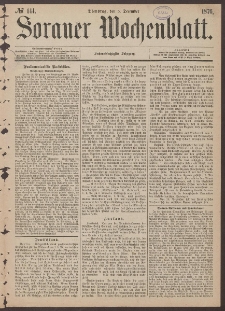 Sorauer Wochenblatt, No. 144. (5. December 1876)