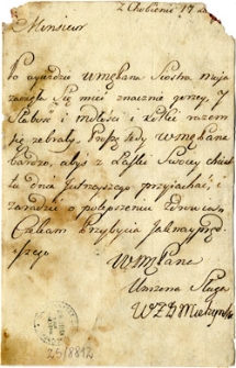 [List Mielżyńskiej z Chobienic do lekarza Knolla z Wolsztyna]