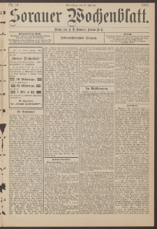 Sorauer Wochenblatt, Nr. 14. (1. Februar 1887)