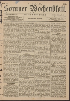 Sorauer Wochenblatt, Nr. 27. (3. März 1892)
