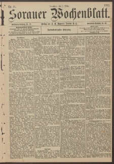 Sorauer Wochenblatt, Nr. 29. (8. März 1892)