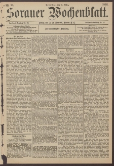 Sorauer Wochenblatt, Nr. 36. (24. März 1892)