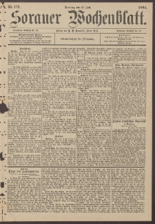 Sorauer Wochenblatt, Nr. 172. (27. Juli 1894)