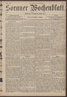 Sorauer Wochenblatt, Nr. 34. (19. M&auml;rz 1887)