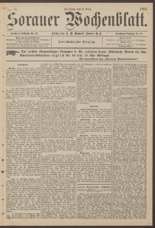 Sorauer Wochenblatt, Nr. 44. (6. April 1892)