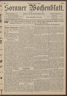 Sorauer Wochenblatt, Nr. 47. (9. April 1892)