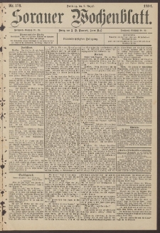 Sorauer Wochenblatt, Nr. 178. (3. August 1894)