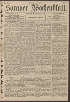 Sorauer Wochenblatt, Nr. 182. (8. August 1894)