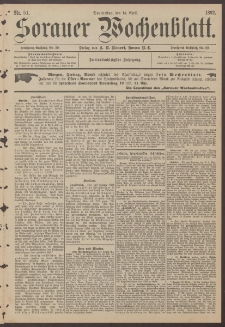 Sorauer Wochenblatt, Nr. 51. (14. April 1892)