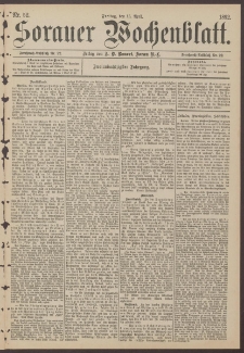 Sorauer Wochenblatt, Nr. 52. (15. April 1892)