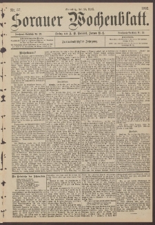 Sorauer Wochenblatt, Nr. 57. (24. April 1892)