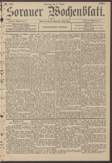 Sorauer Wochenblatt, Nr. 190. (17. August 1894)
