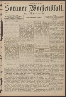 Sorauer Wochenblatt, Nr. 46. (19. April 1887)