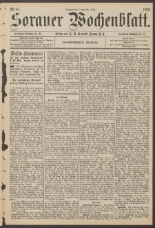 Sorauer Wochenblatt, Nr. 84. (28. Mai 1892)