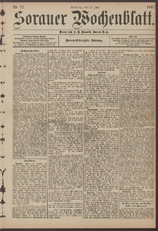 Sorauer Wochenblatt, Nr. 72. (21. Juni 1887)