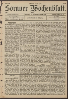 Sorauer Wochenblatt, Nr. 103. (22. Juni 1892)
