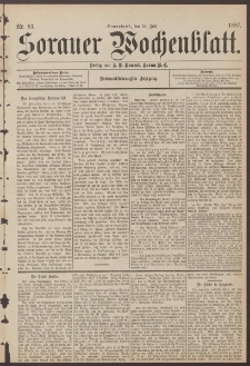 Sorauer Wochenblatt, Nr. 83. (16. Juli 1887)