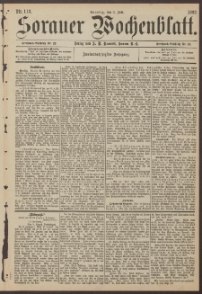 Sorauer Wochenblatt, Nr. 113. (3. Juli 1892)