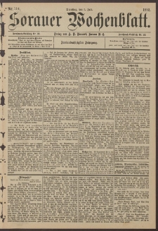 Sorauer Wochenblatt, Nr. 114. (5. Juli 1892)