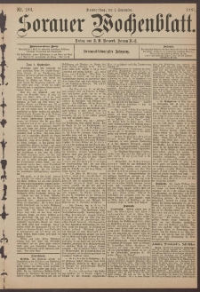 Sorauer Wochenblatt, Nr. 103. (1. September 1887)