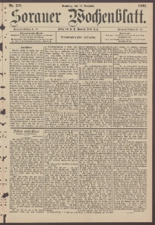 Sorauer Wochenblatt, Nr. 270. (18. November 1894)