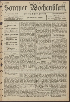Sorauer Wochenblatt, Nr. 133. (27. Juli 1892)